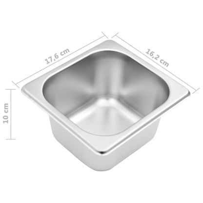 Supporto Gastronorm con 6 Contenitori GN 1/6 in Acciaio Inox