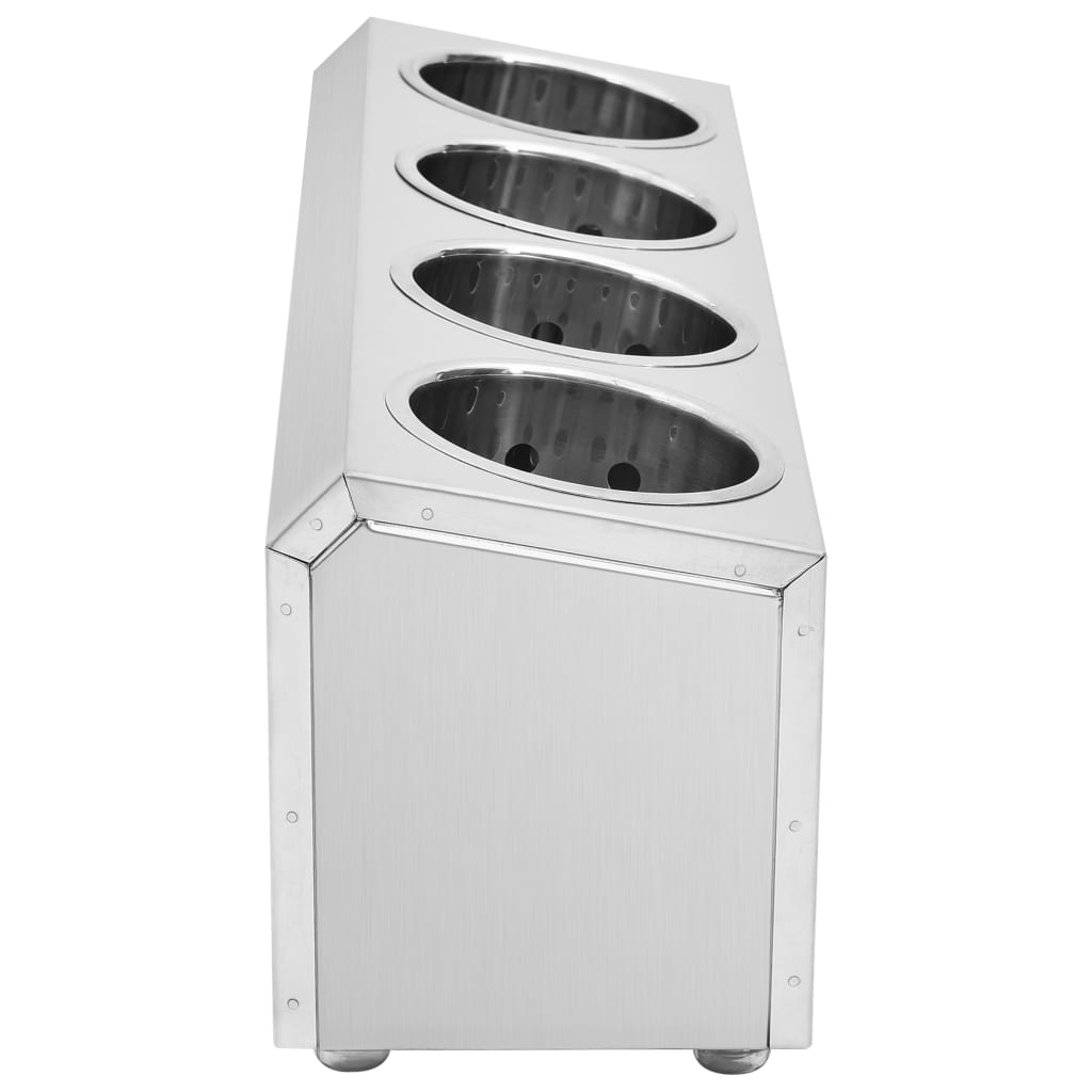 Portaposate con 4 Inserti Rettangolare in Acciaio Inox - homemem39