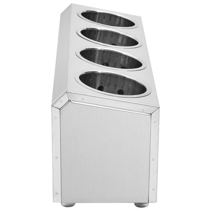 Portaposate con 4 Inserti Rettangolare in Acciaio Inox - homemem39