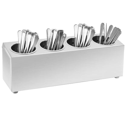 Portaposate con 4 Inserti Rettangolare in Acciaio Inox - homemem39