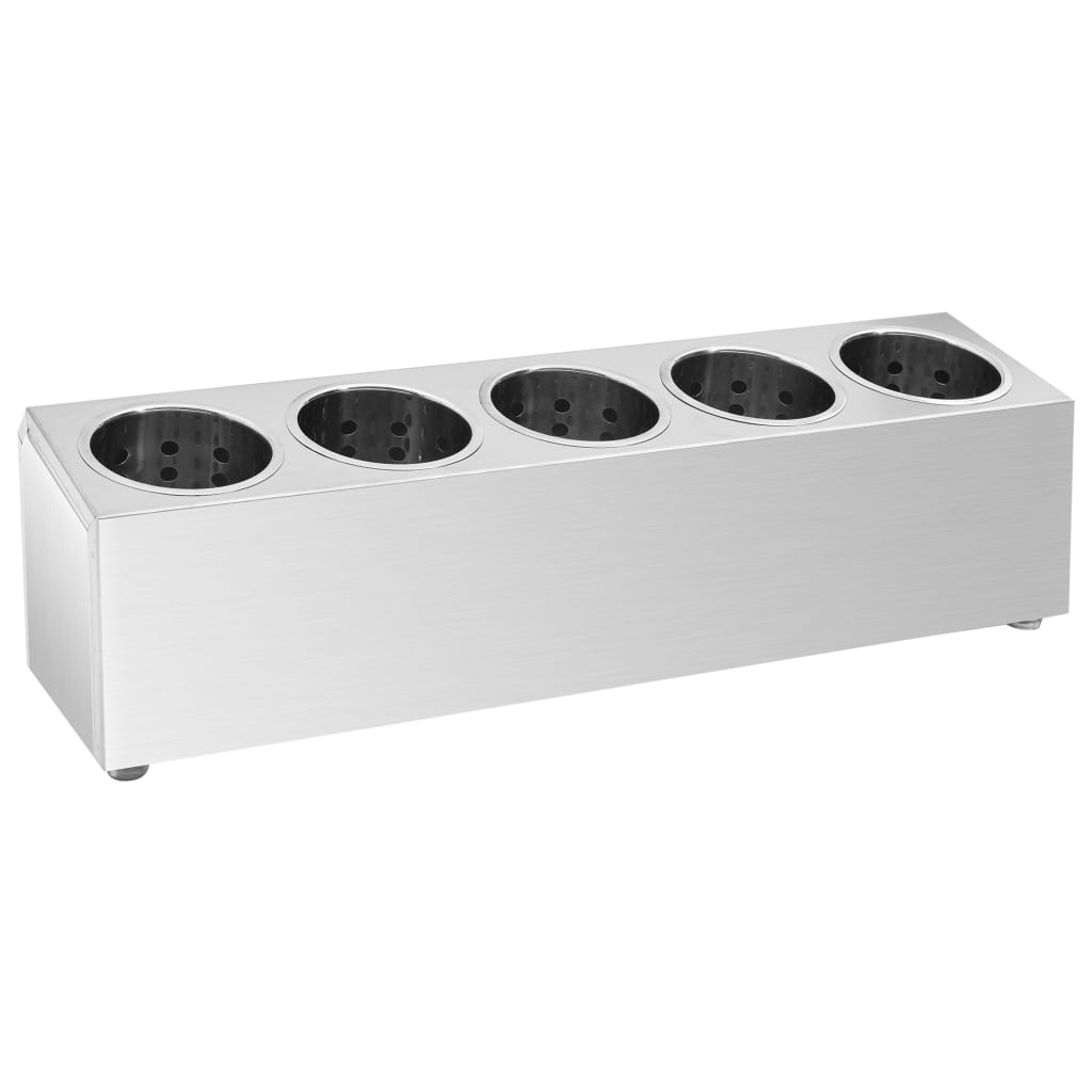 Portaposate con 5 Inserti Rettangolare in Acciaio Inox | homemem39