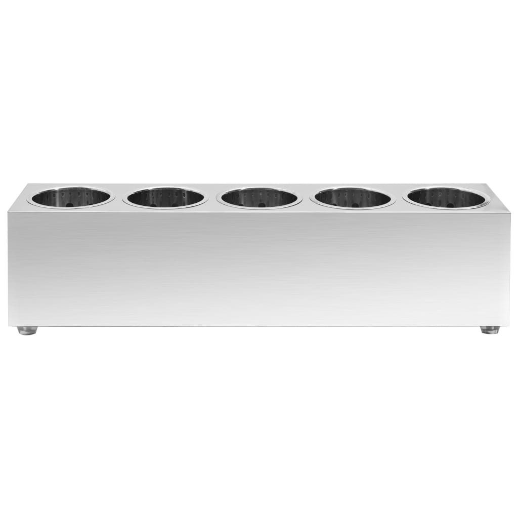 Portaposate con 5 Inserti Rettangolare in Acciaio Inox | homemem39