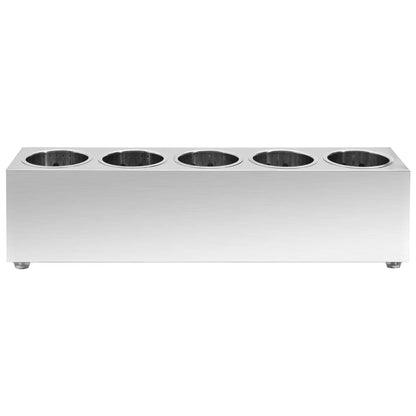 Portaposate con 5 Inserti Rettangolare in Acciaio Inox | homemem39