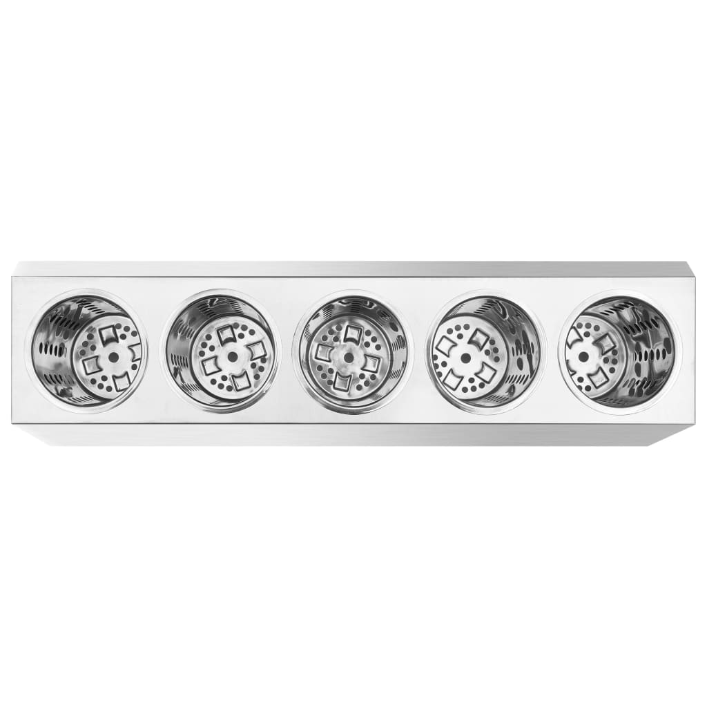 Portaposate con 5 Inserti Rettangolare in Acciaio Inox | homemem39