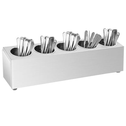Portaposate con 5 Inserti Rettangolare in Acciaio Inox | homemem39
