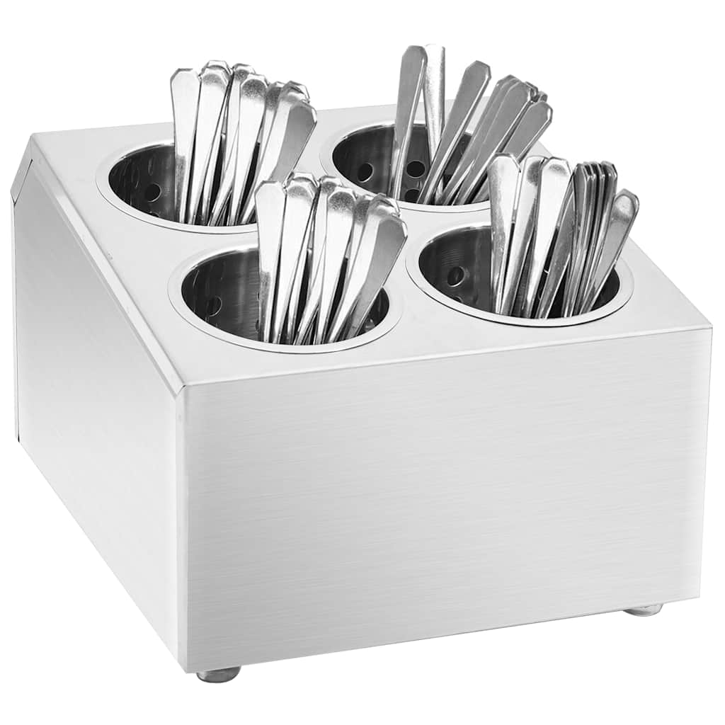Portaposate con 4 Inserti Quadrato in Acciaio Inox | homemem39