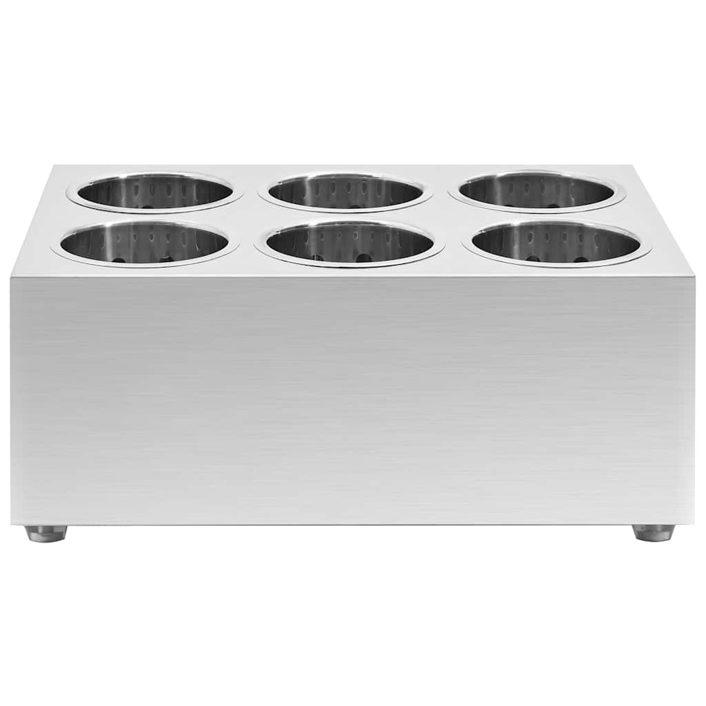 Portaposate con 6 Inserti Quadrato in Acciaio Inox - homemem39