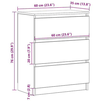 Credenza Nera 60x35x76 cm in Legno Multistrato