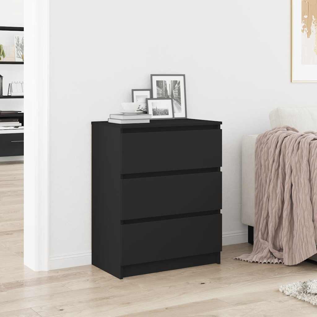Credenza Nera 60x35x76 cm in Legno Multistrato