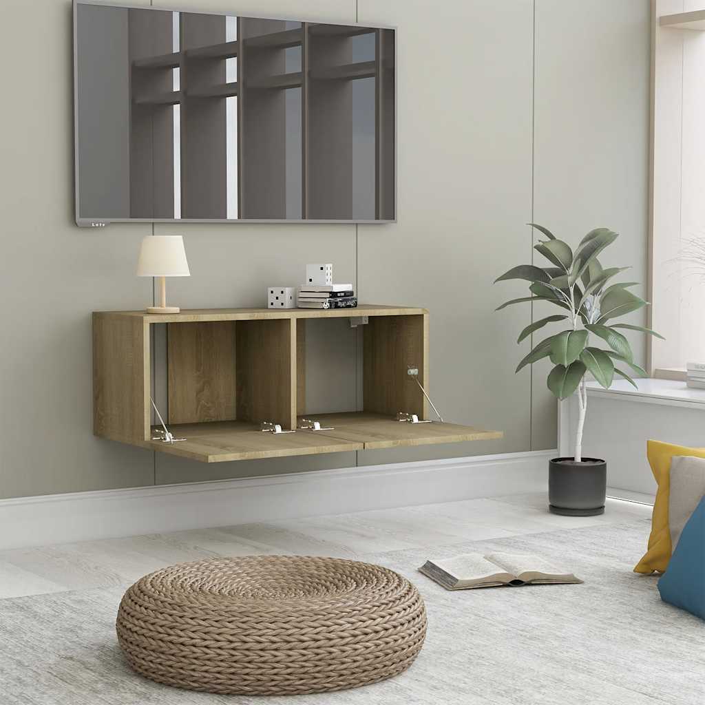 Mobile Porta TV Rovere Sonoma 80x30x30 cm in Legno Multistrato - homemem39