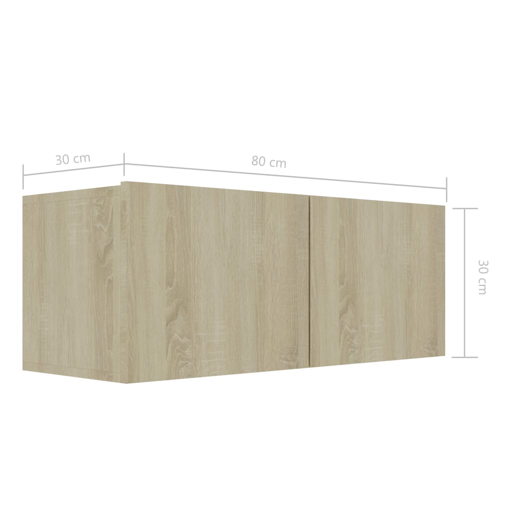 Mobile Porta TV Rovere Sonoma 80x30x30 cm in Legno Multistrato