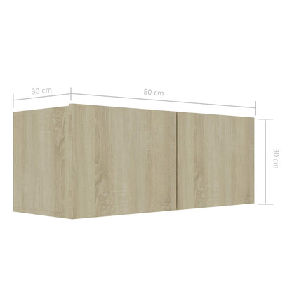 Mobile Porta TV Rovere Sonoma 80x30x30 cm in Legno Multistrato