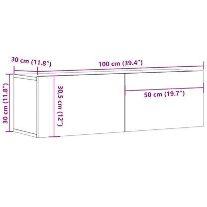 Mobile Porta TV Bianco 100x30x30 cm in Legno Multistrato