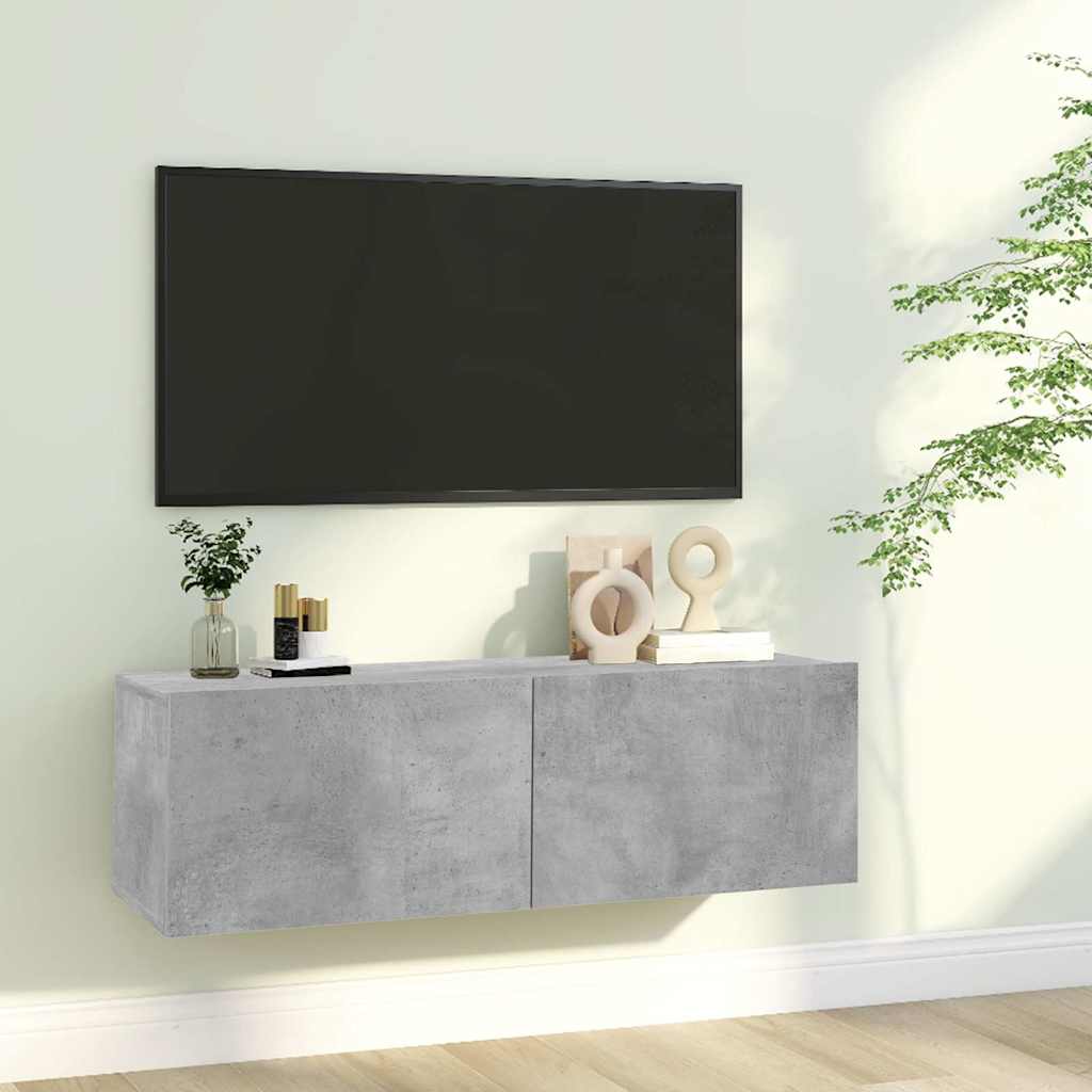 Mobile Porta TV Grigio Cemento 100x30x30cm in Legno Multistrato - homemem39