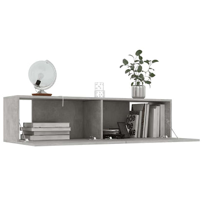Mobile Porta TV Grigio Cemento 120x30x30cm in Legno Multistrato