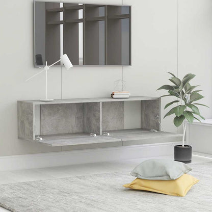 Mobile Porta TV Grigio Cemento 120x30x30cm in Legno Multistrato
