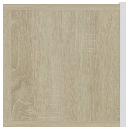 Mobile TV Bianco e Rovere Sonoma 120x30x30 cm Legno Multistrato