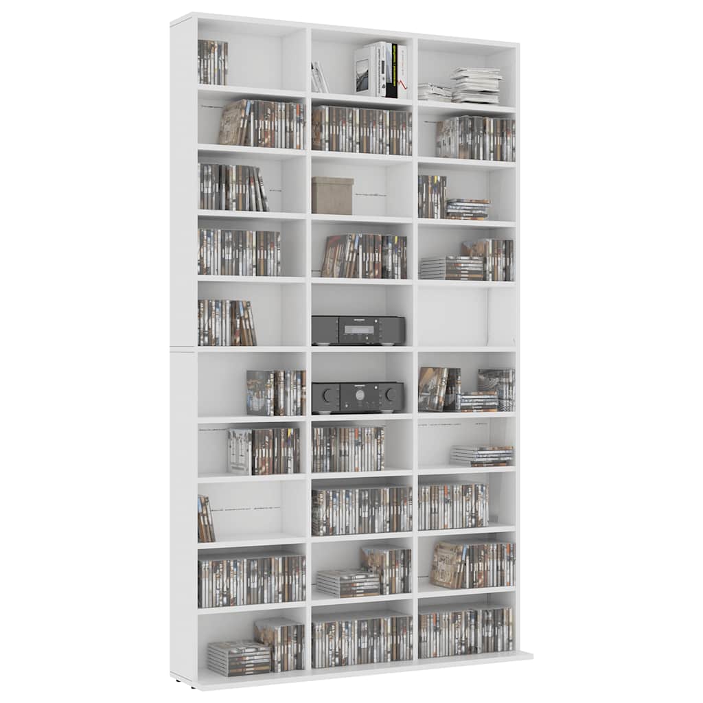 Armadietto TV Bianco 102x23x177,5 cm in Legno Multistrato
