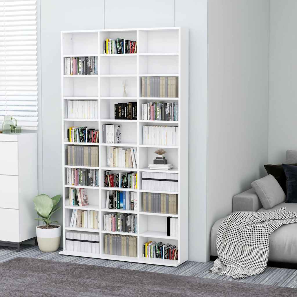 Armadietto TV Bianco 102x23x177,5 cm in Legno Multistrato