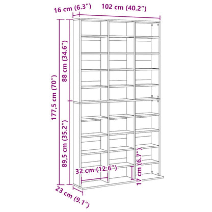 Mobile Porta TV Grigio Cemento 102x23x177,5 cm in Multistrato