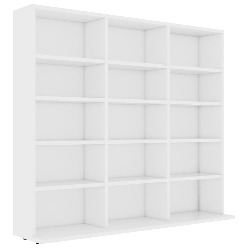 Armadietto Porta CD Bianco 100x23x89,5 cm in Legno Multistrato