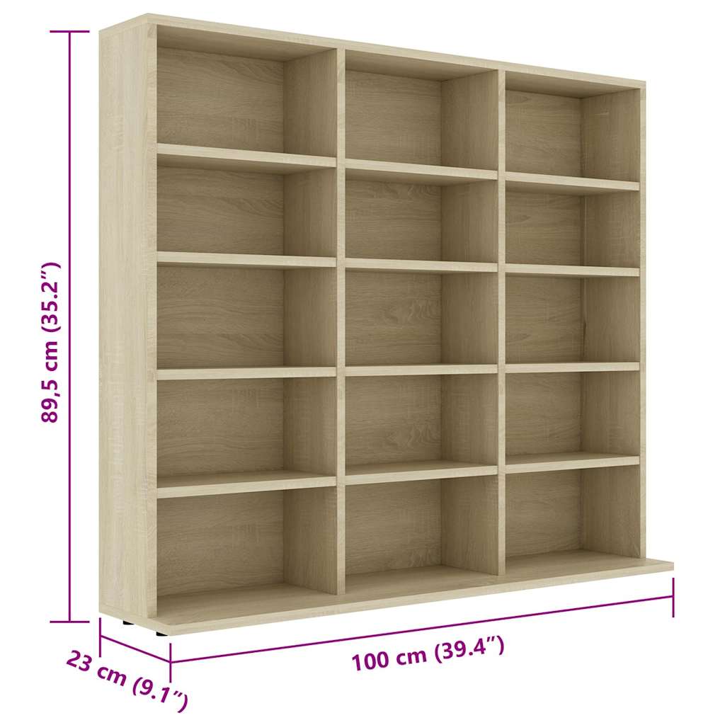 Armadietto CD Rovere Sonoma 100x23x89,5 cm in Legno Multistrato
