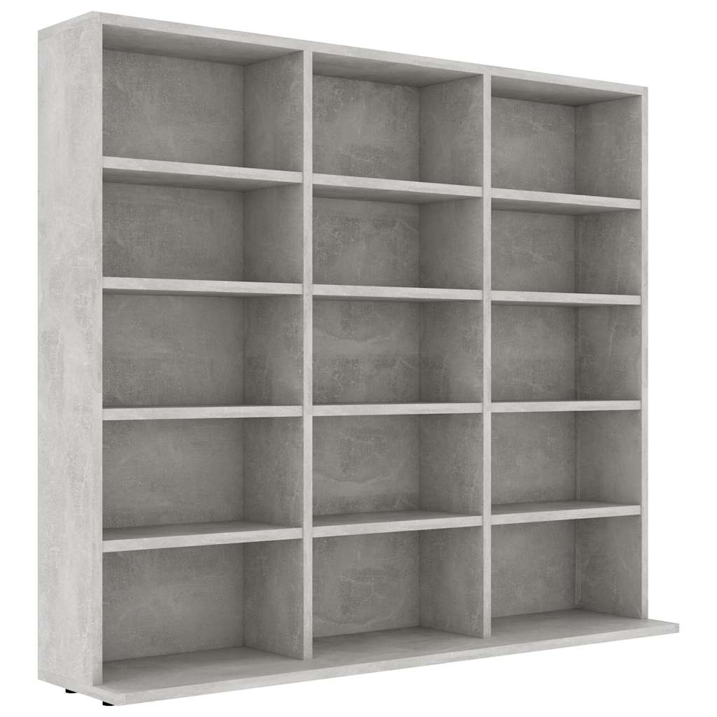 Mobile Porta CD Grigio Cemento 100x23x89,5 cm Legno Multistrato