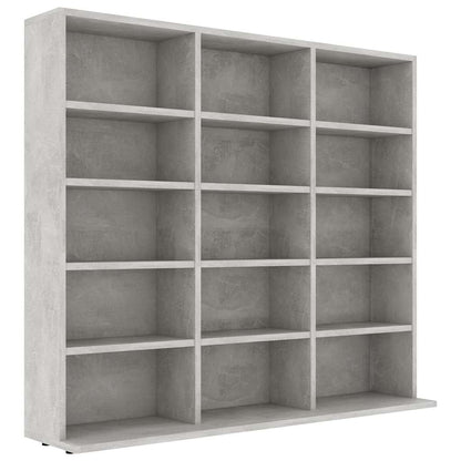 Mobile Porta CD Grigio Cemento 100x23x89,5 cm Legno Multistrato