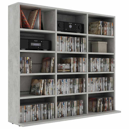 Mobile Porta CD Grigio Cemento 100x23x89,5 cm Legno Multistrato