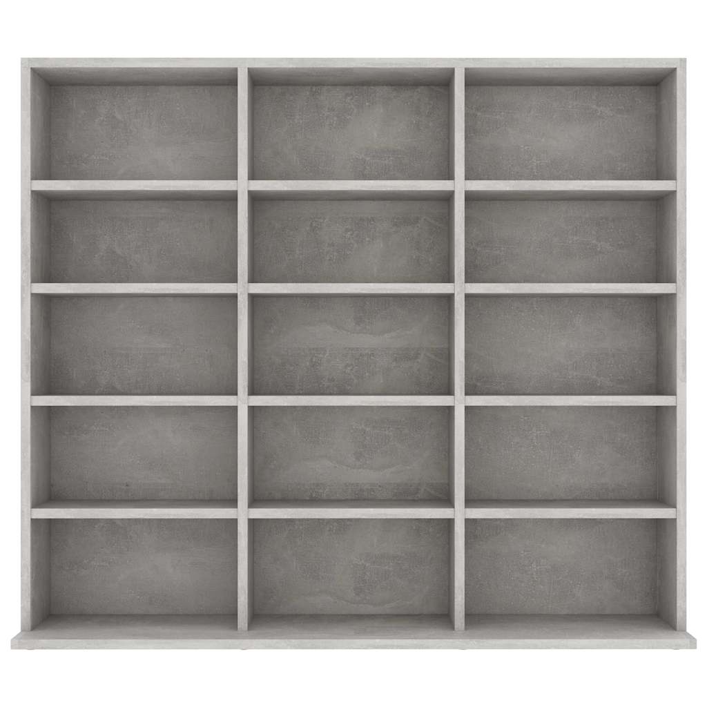 Mobile Porta CD Grigio Cemento 100x23x89,5 cm Legno Multistrato