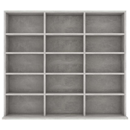 Mobile Porta CD Grigio Cemento 100x23x89,5 cm Legno Multistrato