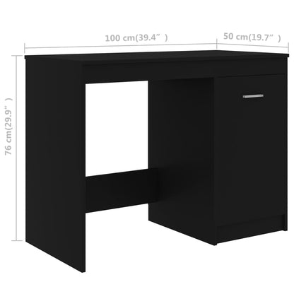 Scrivania Nera 100x50x76 cm in Legno Multistrato - homemem39