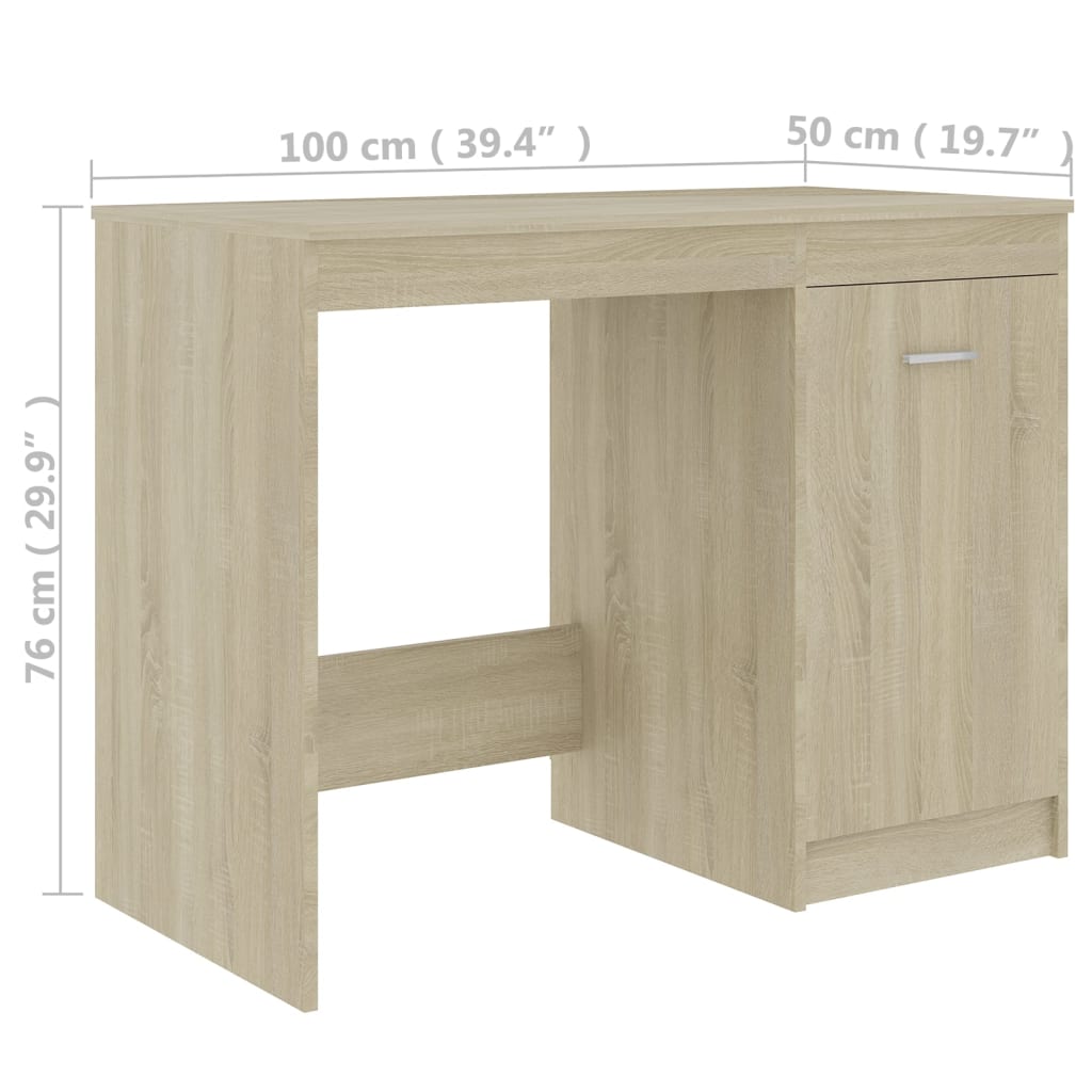 Scrivania Rovere Sonoma 100x50x76 cm in Legno Multistrato - homemem39
