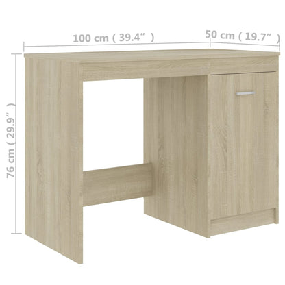 Scrivania Rovere Sonoma 100x50x76 cm in Legno Multistrato - homemem39