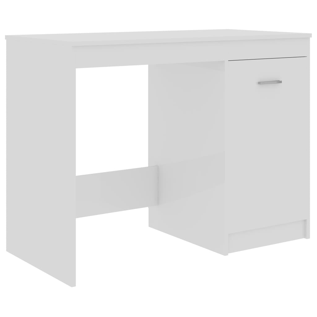Scrivania Bianco Lucido 100x50x76 cm in Legno Multistrato - homemem39
