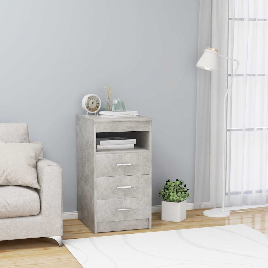 Cassettiera Grigio Cemento 40x50x76 cm in Legno Multistrato | homemem39