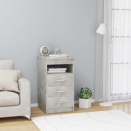 Cassettiera Grigio Cemento 40x50x76 cm in Legno Multistrato | homemem39