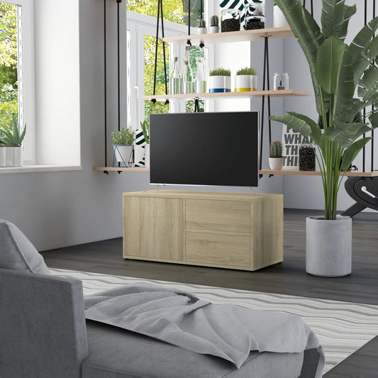 Mobile Porta TV Rovere Sonoma 80x34x36 cm Legno Multistrato - homemem39