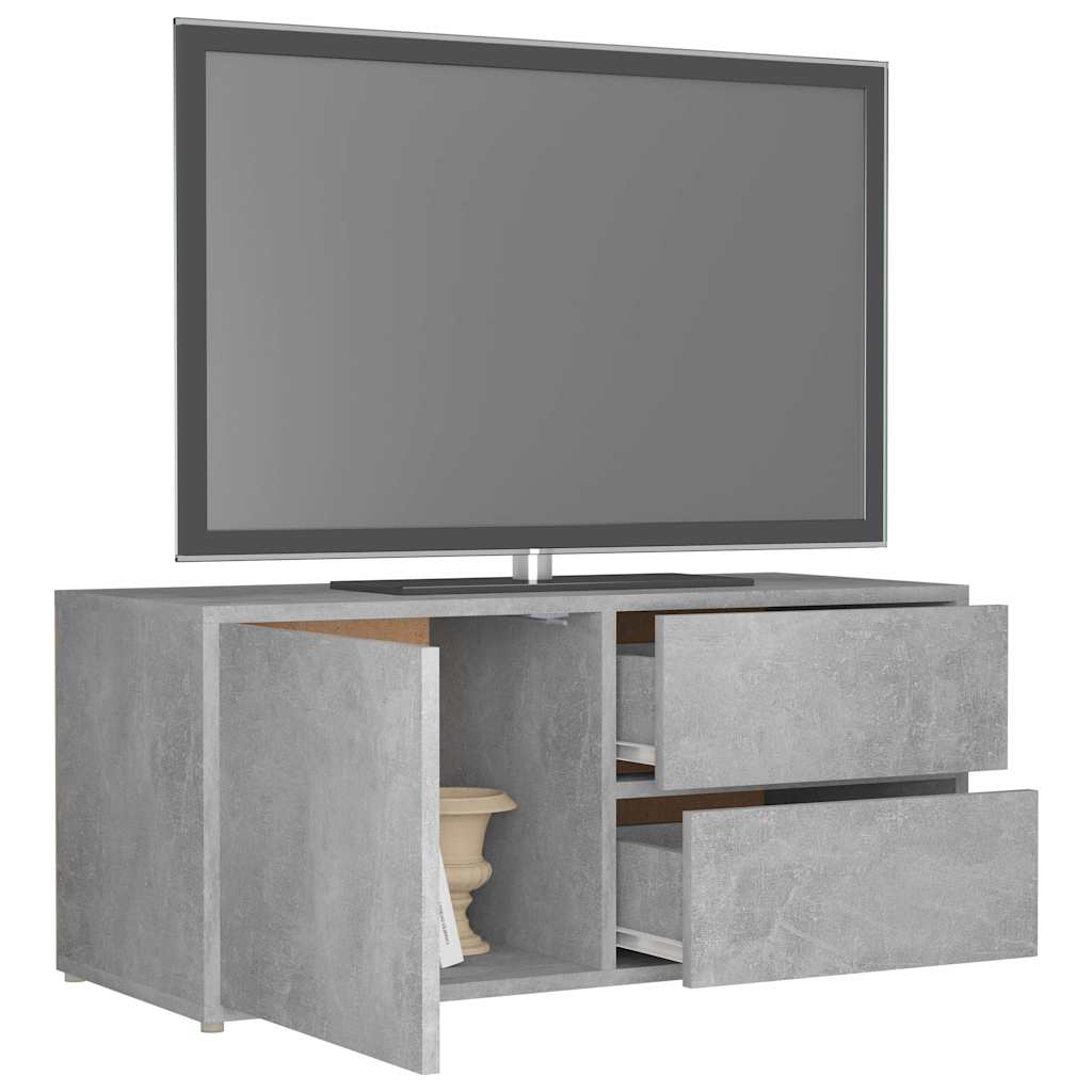 Mobile Porta TV Grigio Cemento 80x34x36 cm Legno Multistrato