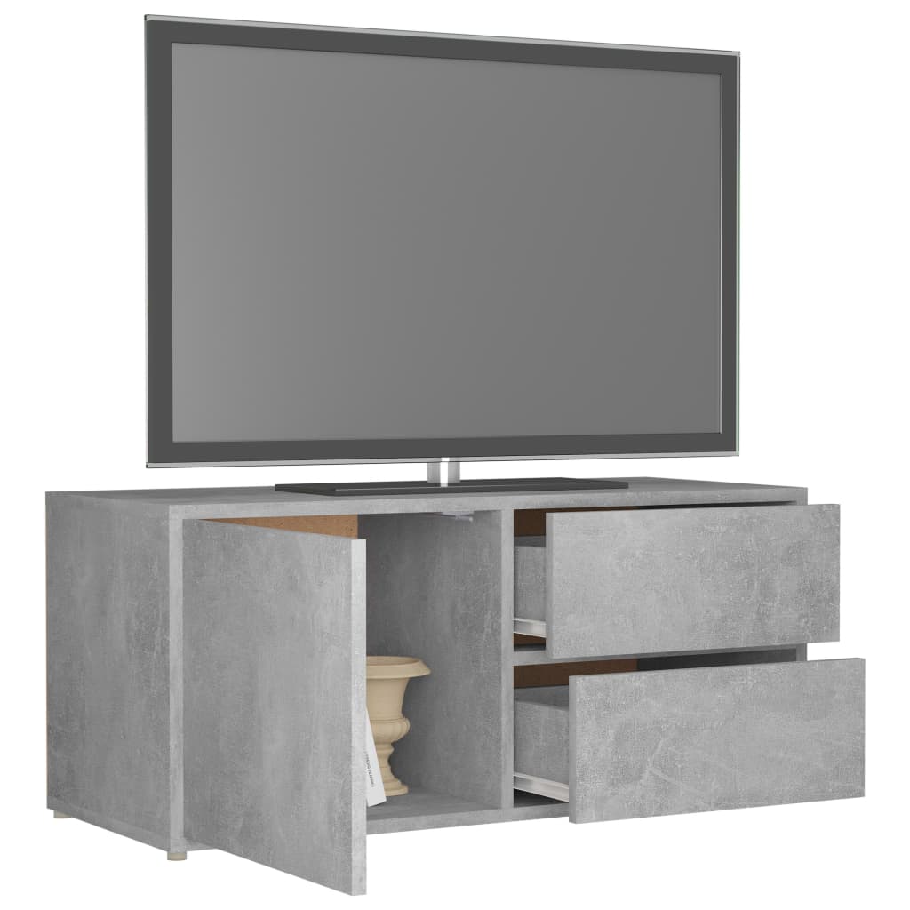 Mobile Porta TV Grigio Cemento 80x34x36 cm Legno Multistrato