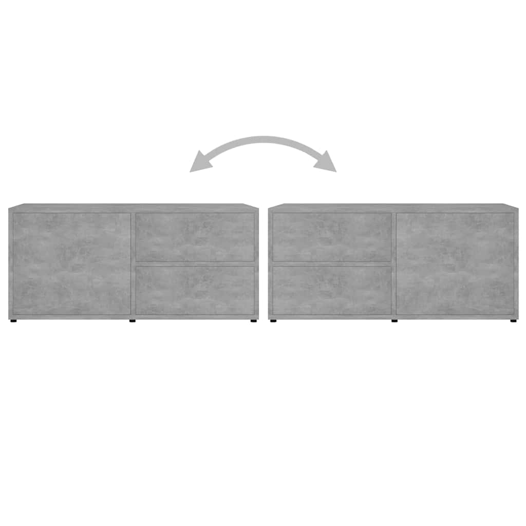 Mobile Porta TV Grigio Cemento 80x34x36 cm Legno Multistrato