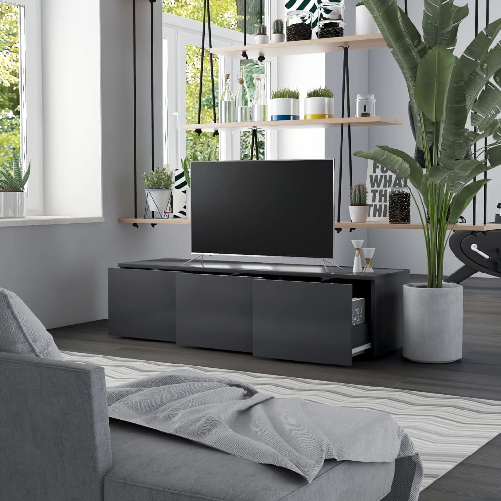 Mobile Porta TV Grigio 120x34x30 cm in Legno Multistrato