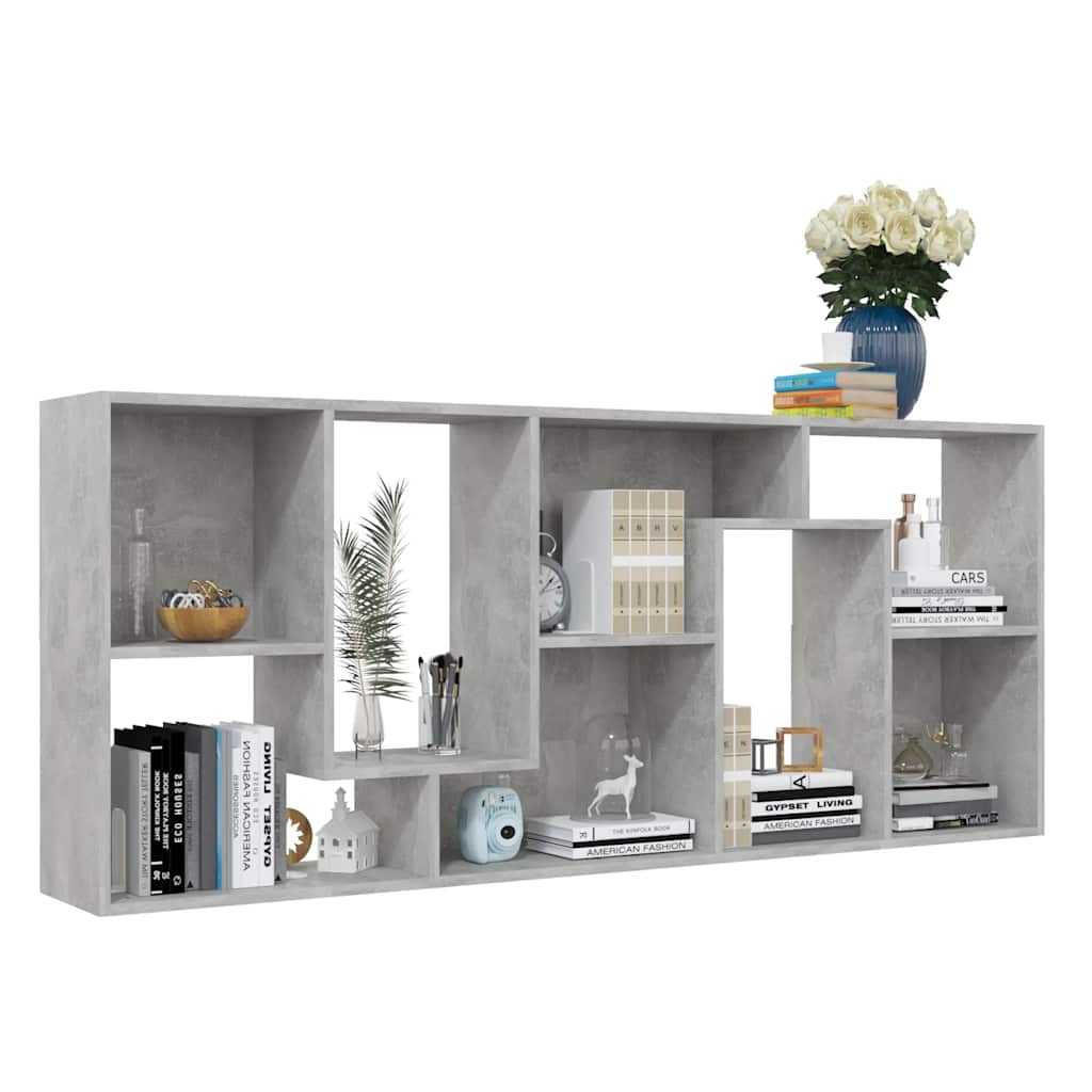 Libreria Grigio Cemento 67x24x161 cm in Legno Multistrato | homemem39