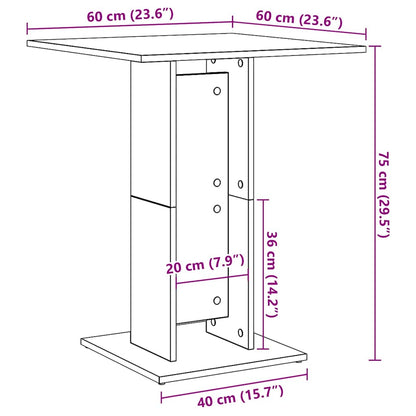 Tavolo da Bistrot Rovere Sonoma 60x60x75 cm Legno Multistrato