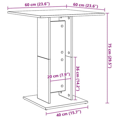 Tavolo da Bistrot Bianco Lucido 60x60x75cm in Legno Multistrato