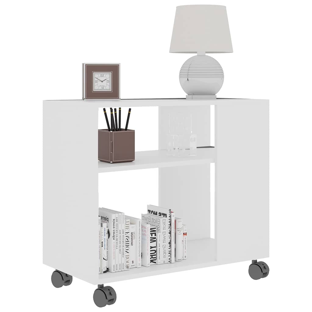 Tavolino da Salotto Bianco 70x35x55 cm in Legno Multistrato - homemem39