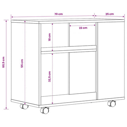Tavolino da Salotto Rovere Sonoma 70x35x60,5 cm