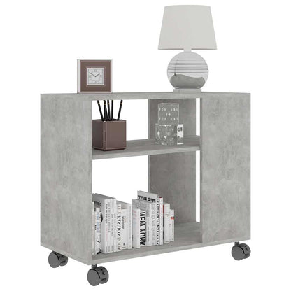 Tavolino Grigio Cemento 70x35x55 cm in Legno Multistrato | homemem39