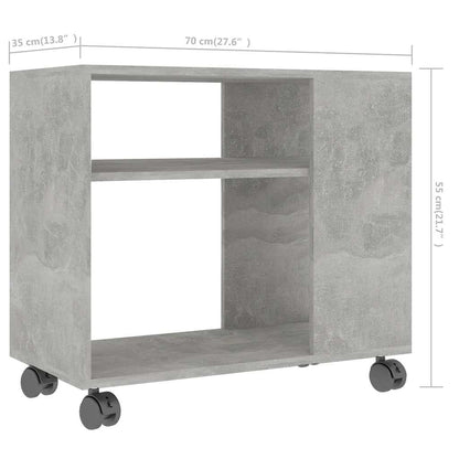 Tavolino Grigio Cemento 70x35x55 cm in Legno Multistrato - homemem39