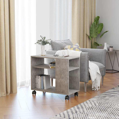 Tavolino Grigio Cemento 70x35x55 cm in Legno Multistrato | homemem39